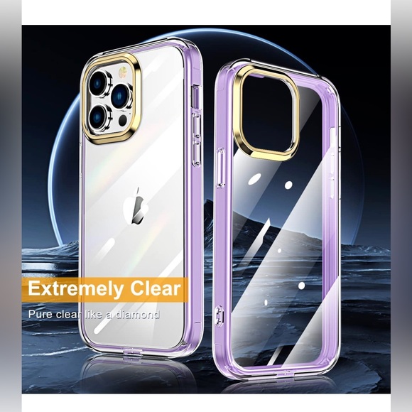 iPhone 14 pro 6.1 inch Clear Case with 2Pcs Tempered Glass Screen Protector - Picture 3 of 5